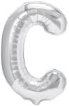Flippy Balon Folie Metalizata Litera C, Flippy, 80 cm, Umflati cu Heliu sau Aer, Ambalaj Individual, Pai inclus, Argintiu (teo-129457)
