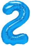 Flippy Balon din Folie Metalizata, Flippy, Figurina Cifra, Tema Aniversare 80 cm, Ambalaj Individual, Pai inclus, Umflare cu Aer sau Heliu, Albastru, Cifra 2 (teo-130623)