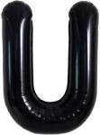 Flippy Balon Folie Metalizata Litera U, Flippy, 40 cm, Umflati cu Heliu sau Aer, Ambalaj Individual, Pai inclus, Negru (teo-129371)