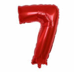 Flippy Balon din Folie Metalizata Flippy, Figurina Cifra, Tema Aniversare 80 cm, Ambalaj Individual, Pai inclus, Umflare cu Aer sau Heliu, Rosu, Cifra 7 (teo-129143)