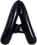 Flippy Balon Folie Metalizata Litera A, Flippy, 40 cm, Umflati cu Heliu sau Aer, Ambalaj Individual, Pai inclus, Negru (teo-129351)