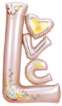 Flippy Balon din Folie Metalizata, Flippy, Figurine, Model LOVE, Tematica Iubire, 110x64 cm, Ambalaj Individual, Pai Inclus, Umflare cu Aer sau Heliu, Roz Deschis (teo-127514)
