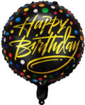 Flippy Balon din Folie Metalizata, Flippy, Figurine, Model 3, Happy Birthday, Tematica Aniversare, 45 cm, Ambalaj Individual, Pai Inclus, Umflare cu Aer sau Heliu, Multicolor (teo-127308)