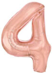 Flippy Balon din Folie Metalizata Flippy, Figurina Cifra, Tema Aniversare 100 cm, Ambalaj Individual, Pai inclus, Umflare cu Aer sau Heliu, Coral, Rose, Cifra 4 (teo-127060)