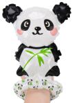 Flippy Balon din Folie Metalizata, Flippy, Figurine Animalute, Tip Bratara, Model Panda, 13 x 35 cm, Ambalaj Individual, Pai Inclus, Umflare cu Aer sau Heliu, Alb Negru (teo-131196)