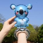 Flippy Balon din Folie Metalizata, Flippy, Figurine Animalute, Tip Bratara, Model Koala, Ambalaj Individual, Pai Inclus, Umflare cu Aer sau Heliu, Albastru (teo-133957)