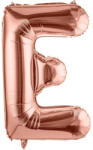 Flippy Balon Folie Metalizata Litera E, Flippy, 100 cm, Umflati cu Heliu sau Aer, Ambalaj Individual, Pai inclus, Rose Gold (teo-129407)