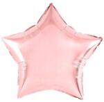 Flippy Balon din Folie Metalizata, Flippy, Figurina Stea, Model Simplu, Tematica Aniversare, 40 cm, Ambalaj Individual, Pai Inclus, Umflare cu Aer sau Heliu, Rose (teo-130820)
