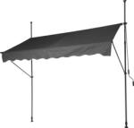 ProGarden Ambience Feltekerhető Fali napellenző erkélyre teraszra, 2 db acél oszlop, 250 x 120 cm, szürke szín (X70000110)