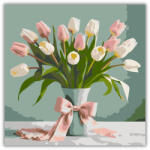 Számfestő Elegáns tulipán csokor - számfestő készlet - keretre feszítve - 30x30 cm (crea_tulipan_2)