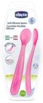 Chicco Меки силиконови лъжички Chicco - Розови, 2 броя (N0415)