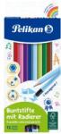 Pelikan Set creioane color 12 culori cu radiera Pelikan 700689