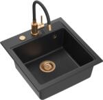 Quadron Peter mosogató csapteleppel fekete/fekete HCQP5052CZK_3323503PVDC1 (HCQP5052CZK3323503PVDC1)