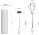 Flippy Mixer Spuma Lapte, Flippy, Electric cu Incarcare USB, Bauturi Calde Reci, Maner Izolat Termic, Otel Inoxidabil, pentru Latte, Ciocolata Calda, Cappuccino, Frappe, Usor de Folosit, 2 Accesorii, Alb (te