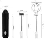 Flippy Mixer Spuma Lapte, Flippy, Electric cu Incarcare USB, Bauturi Calde Reci, Maner Izolat Termic, Otel Inoxidabil, pentru Latte, Ciocolata Calda, Cappuccino, Frappe, Usor de Folosit, 2 Accesorii, Negru (