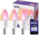 Philips 3x LED izzó E14 C37 4, 9W = 40W 2200-6500K + RGB SMART WiFi WiZ (PHWIZ0445)