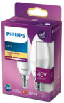 Philips 2 db LED-es gyertyakörte készlet E14 B35 4, 9W = 40W 470lm 2700K meleg matt PHILIPS (8719514310056)
