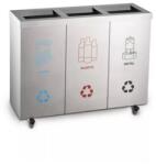 Dayco Metal 3 részes 160l rozsdamentes acél szelektív szemetes (RMASZSZ3) - bestbyte