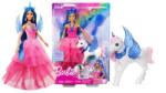 Barbie Papusa Barbie, Mattle, Model unicorn cu aripi, rochie roz ombre, set cu accesorii, +3ani Papusa