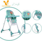 Cangaroo KIMCHI Etetőszék összecsukható 2 kerék, dönthető TÜRKIZ - pepita