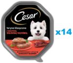 Cesar tálca 14x150 g nedves teljes értékű eledel felnőtt kutyáknak csér zamatos marhahússal és májjal