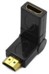 SBOX HDMI-HDMI-F/M360 HDMI (apa - anya) forgatható adapter - Fekete (HDMI-HDMI-F/M360)