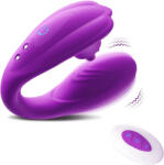 SuperLove Dual Stimulation Clitoral Tongue Vibrator with Remote Purple Vibrator