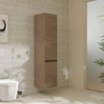 Hansgrohe Xelu Q magas ajtós szekrény 165x40x35 cm jobboldali ajtópánt, matt fekete fogantyú/természetes tölgy 54141670 (54141670)