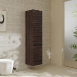 Hansgrohe Xelu Q magas ajtós szekrény 165x40x35 cm baloldali ajtópánt, matt fekete fogantyú/sötét dió 54138670 (54138670)