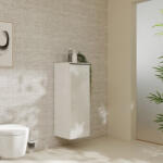 Hansgrohe Xelu Q ajtós szekrény 106, 5x40x35 cm baloldali ajtópánt, matt fekete fogantyú/magasfényű fehér 54127670 (54127670)