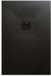 AREZZO design SOLIDSoft szögletes zuhanytálca 100x80 cm lefolyóval, fekete AR-80100B (AR-80100B)
