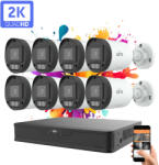 Uniview 8 kamerás IP kamera rendszer 4MP színes éjszakai látással