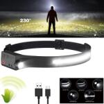  Extra erős 40 COB LED-es fejlámpa, mozgásérzékelős, USB C-s, 5 világítási mód, 350 lm (00021652)