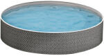 Azuro round Rattan fémpalástos medence, szűrő nélkül, rattan mintás, D460 x 120 cm, szürke (AS-184111)