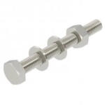 Obo Bettermann 6418255 SKS 10x90 A2 Hatlapfejű csavar anya, alátétek+fogazott alátét M10x90 2B felületkezelés nélkül, utókezelt (6418255)