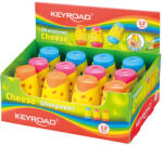 Keyroad Hegyező 2 lyukú tartályos, fedeles 12 db/display Keyroad Cheese vegyes színek - vegyesbolt