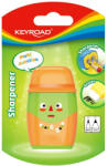 Keyroad Hegyező, 2 lyukú, radírral, 1 db/bliszter, Keyroad 2in1, vegyes színek - vegyesbolt