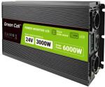 Green Cell Инвертор green cell, 24/220v, dc/ac, 3000w/6000w, чиста синусоида (gc-inv-24v-3000w-p3000lcd) - computermarket