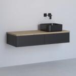 Kronenbach Cube dulap cu blat 121x48.7x23.5 cm sub chiuveta pe perete negru-stejar KBWTKOWTL1212SMGH (KBWTKOWTL1212SMGH)