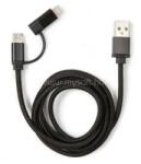 Kikkerland US237-BK fonott USB-C Lightning kábel (fekete) (KIKKERLAND_US237-BK) (KIKKERLAND_US237-BK)