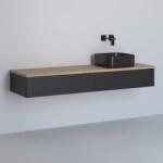 Kronenbach Cube dulap cu blat 161x48.7x23.5 cm sub chiuveta pe perete negru-stejar KBWTKOWTL1612SMGH (KBWTKOWTL1612SMGH)