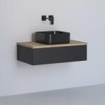 Kronenbach Cube dulap cu blat 81x48.7x23.5 cm sub chiuveta pe perete negru-stejar KBWTKOWTL811SMGH (KBWTKOWTL811SMGH)