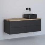 Kronenbach Cube dulap cu blat 121x48.7x44.5 cm sub chiuveta pe perete negru-stejar KBWTKOWTL1214SMGH (KBWTKOWTL1214SMGH)