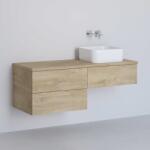 Kronenbach Cube dulap cu blat 121x48.7x44.5 cm sub chiuveta pe perete stejar KBWTKOWTL1213GH (KBWTKOWTL1213GH)