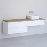 Kronenbach Cube dulap cu blat 161x48.7x44.5 cm sub chiuveta pe perete alb-stejar KBWTKOWTL1613WHGH (KBWTKOWTL1613WHGH)
