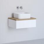 Kronenbach Cube dulap cu blat 61x48.7x44.5 cm sub chiuveta pe perete alb-stejar KBWTKOWTL611WHGH (KBWTKOWTL611WHGH)