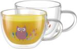 Siguro bögre duplafalú üvegből Owl, 280 ml, 2 darab (SGR-GW-D280Za)