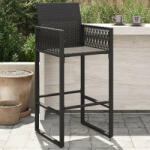 vidaXL 2 db fekete polyrattan kerti bárszék (VD368702)