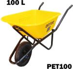 ROTOR Строителна ръчна количка rotor pe100, 100 л, pvc корито, надуваемо колело (uni-010769)
