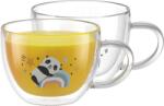Siguro bögre duplafalú üvegből, Panda, 280 ml, 2 darab (SGR-GW-D280Zb)